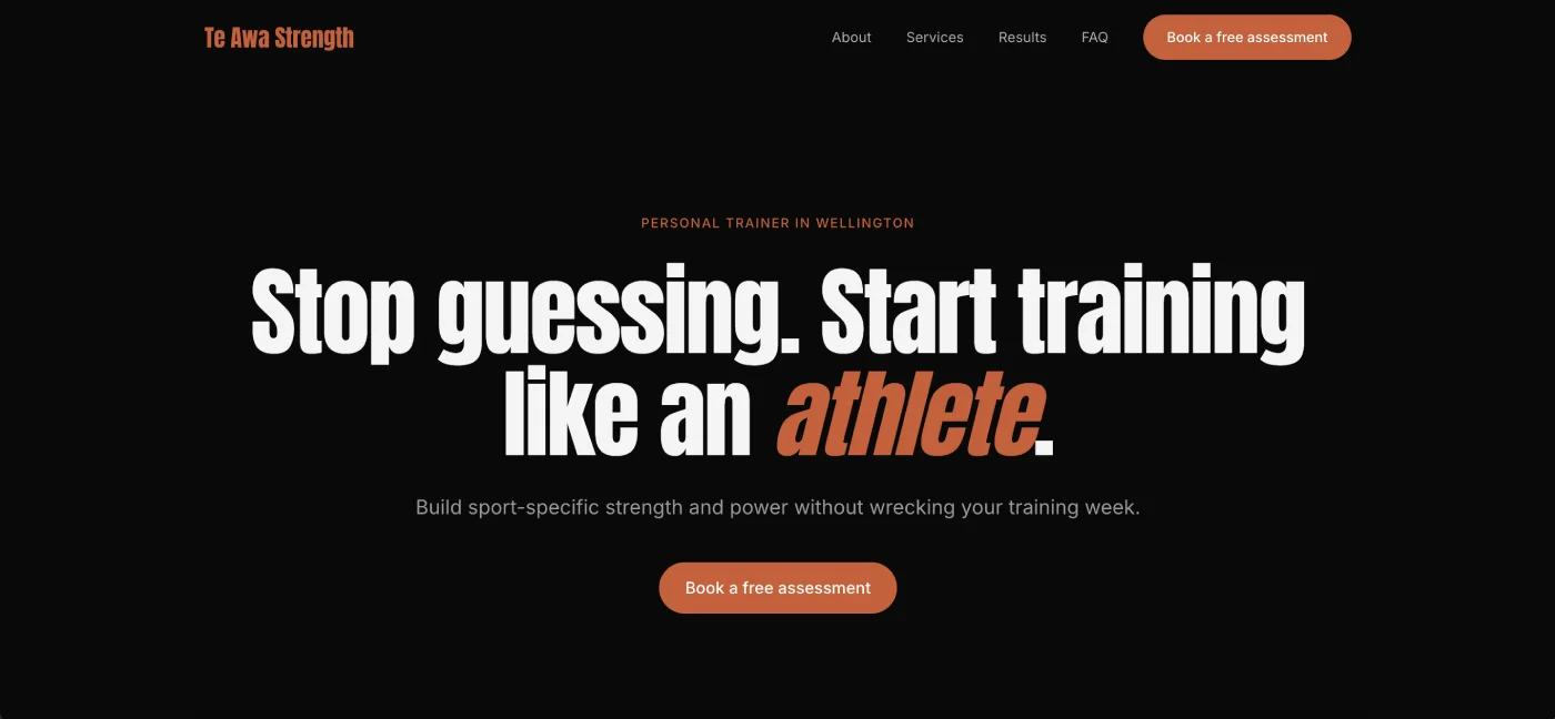 fitweb site: Bold & Energetic vibe