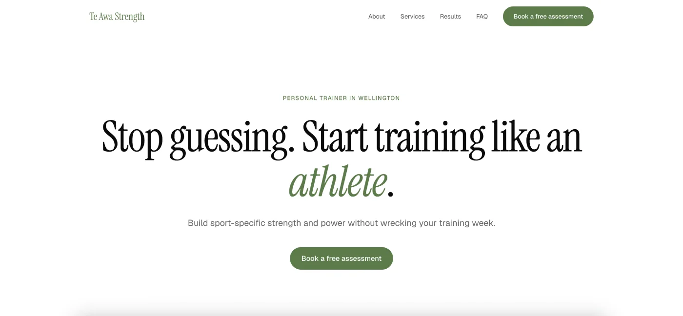 fitweb site: Clean & Minimal vibe